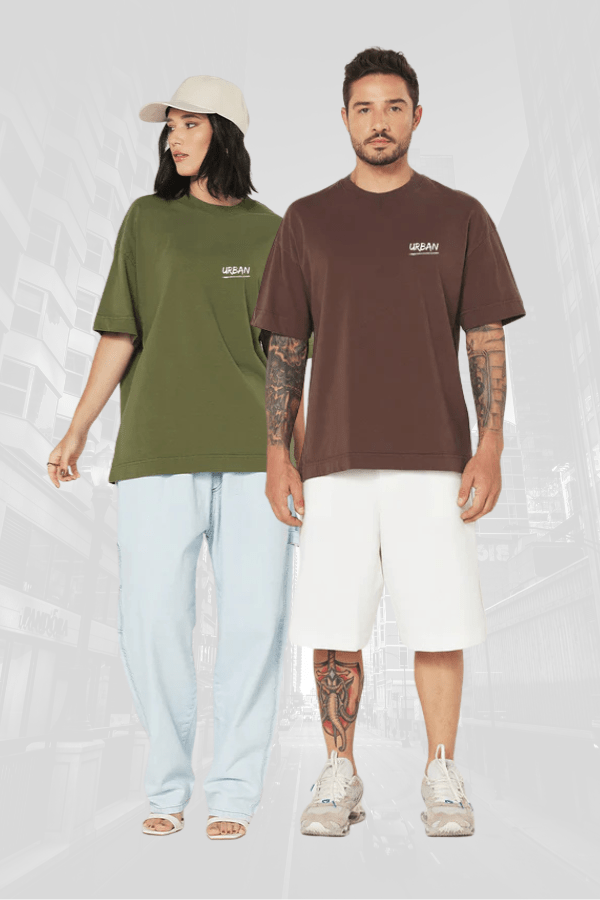 2 Oversized Prime - Marrom & Verde Oliva (Minimal) - Urban Scars