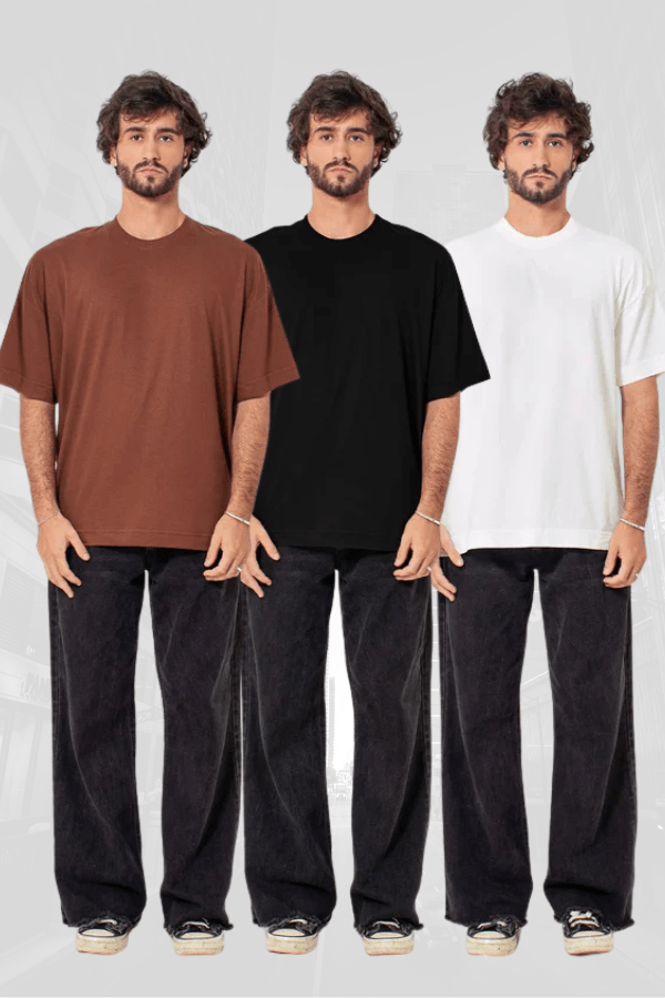 3 Oversized Comfort - Black, Off White, Marrom (Lisas) - Urban Scars