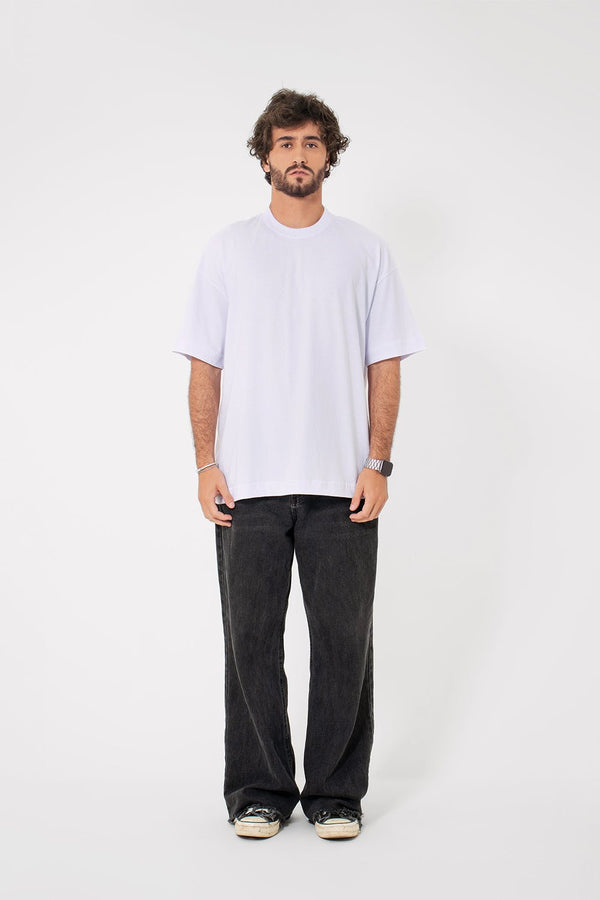 Camiseta Oversized Básica Lisa - Branca - Urban Scars