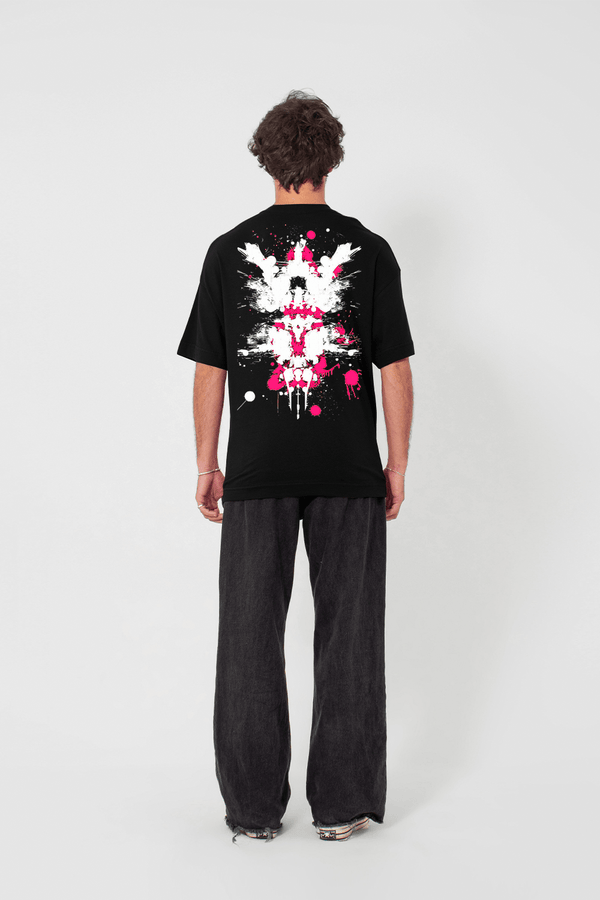 Camiseta Oversized Básica - Pink Beast - Preta - Urban Scars