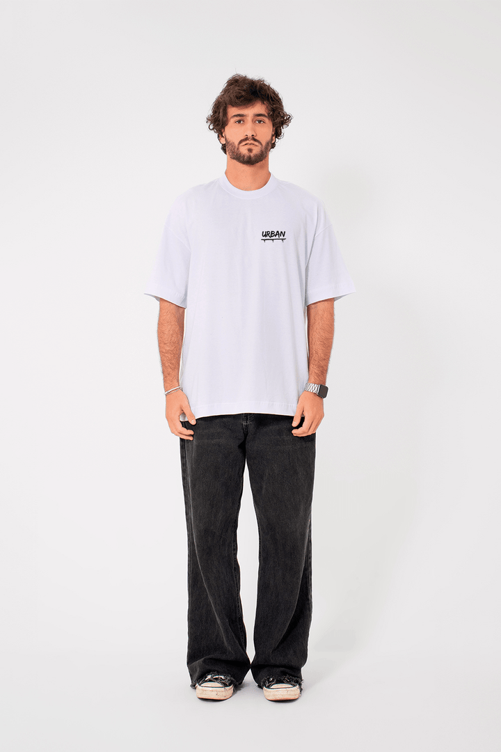Camiseta Oversized Básica - Primal Pulse - Branca - Urban Scars