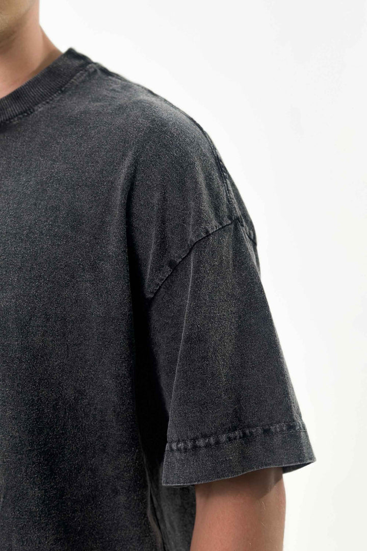 Camiseta Oversized Boxy Lisa - Preta Marmorizada - Urban Scars