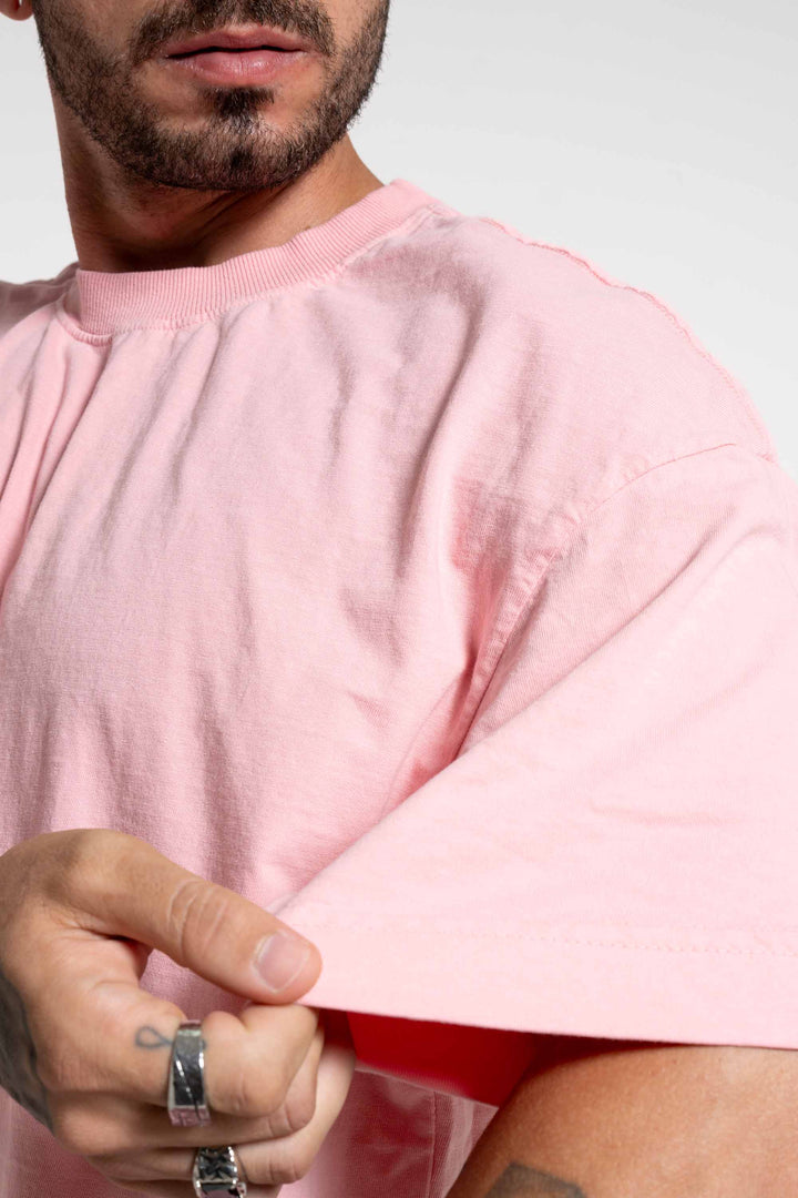Camiseta Oversized Boxy Lisa - Rosa Crepe - Urban Scars