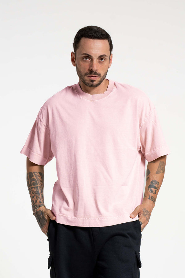 Camiseta Oversized Boxy Lisa - Rosa Crepe - Urban Scars