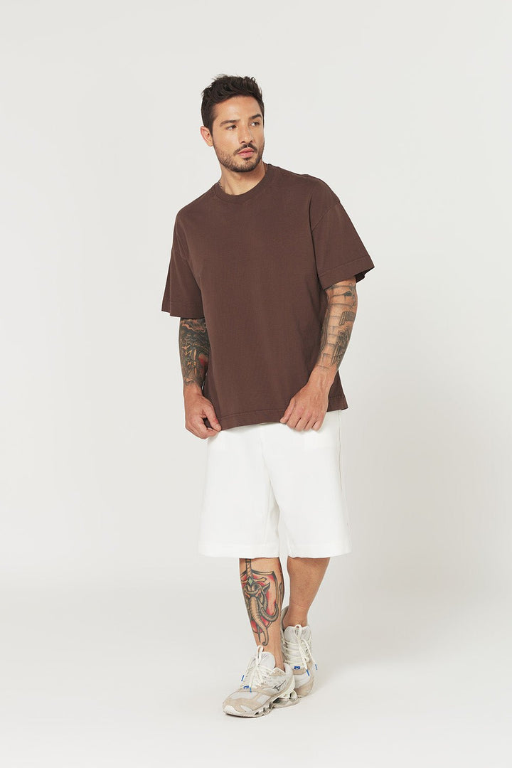 Camiseta Oversized Prime Lisa - Café - Urban Scars