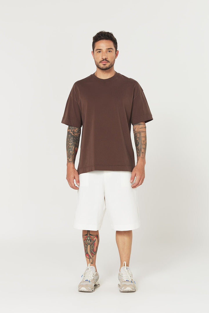 Camiseta Oversized Prime Lisa - Café - Urban Scars