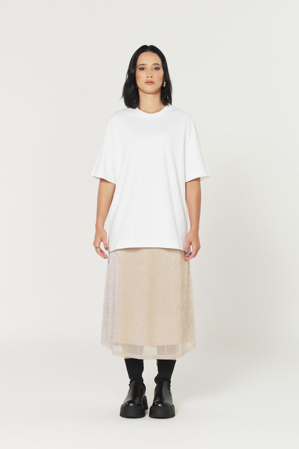 Camiseta Oversized Prime Lisa - Off White - Urban Scars