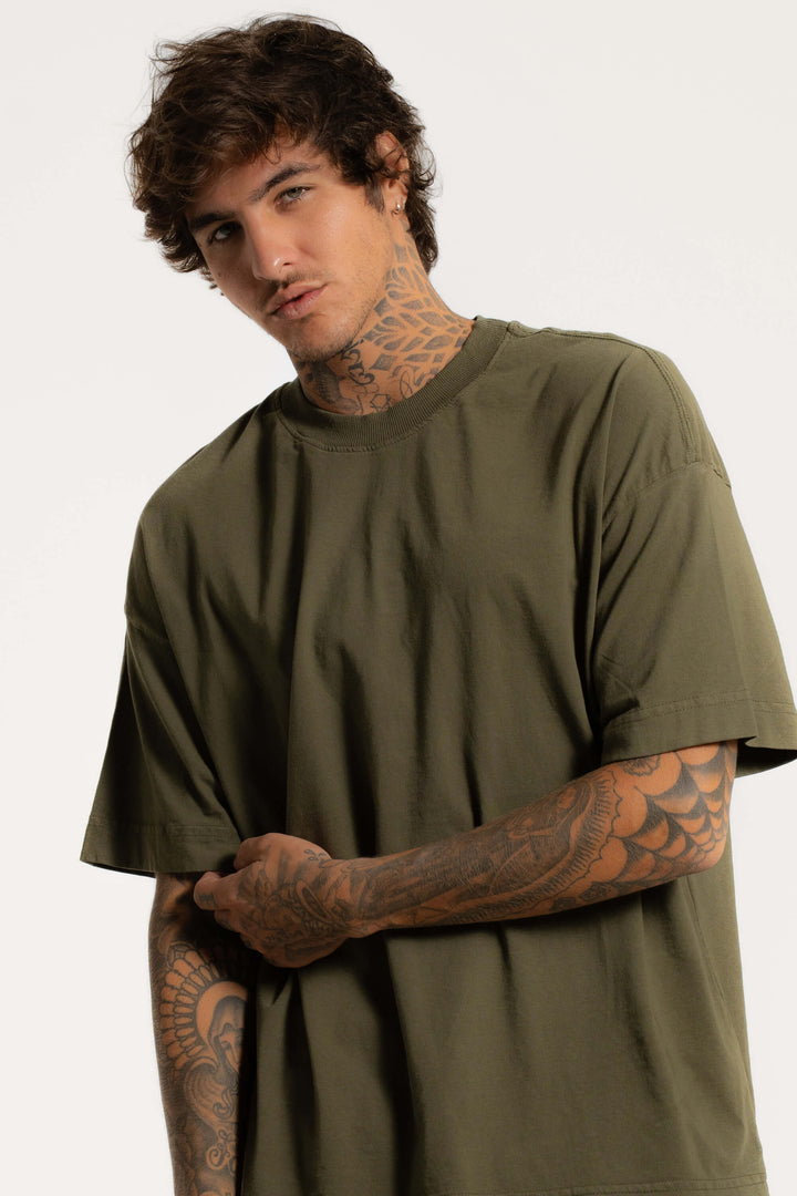 Camiseta Oversized Prime Lisa - Verde Quartzo - Urban Scars