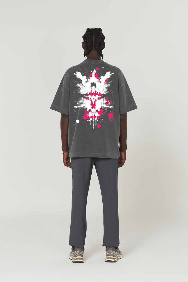 Camiseta Oversized Prime - Pink Beast - Chumbo Stone - Urban Scars