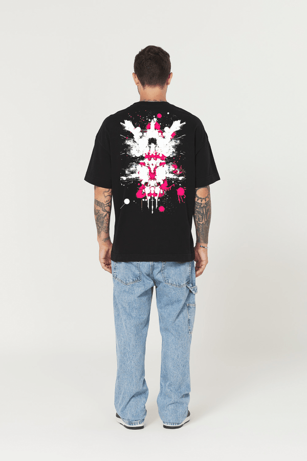 Camiseta Oversized Prime - Pink Beast - Preta - Urban Scars