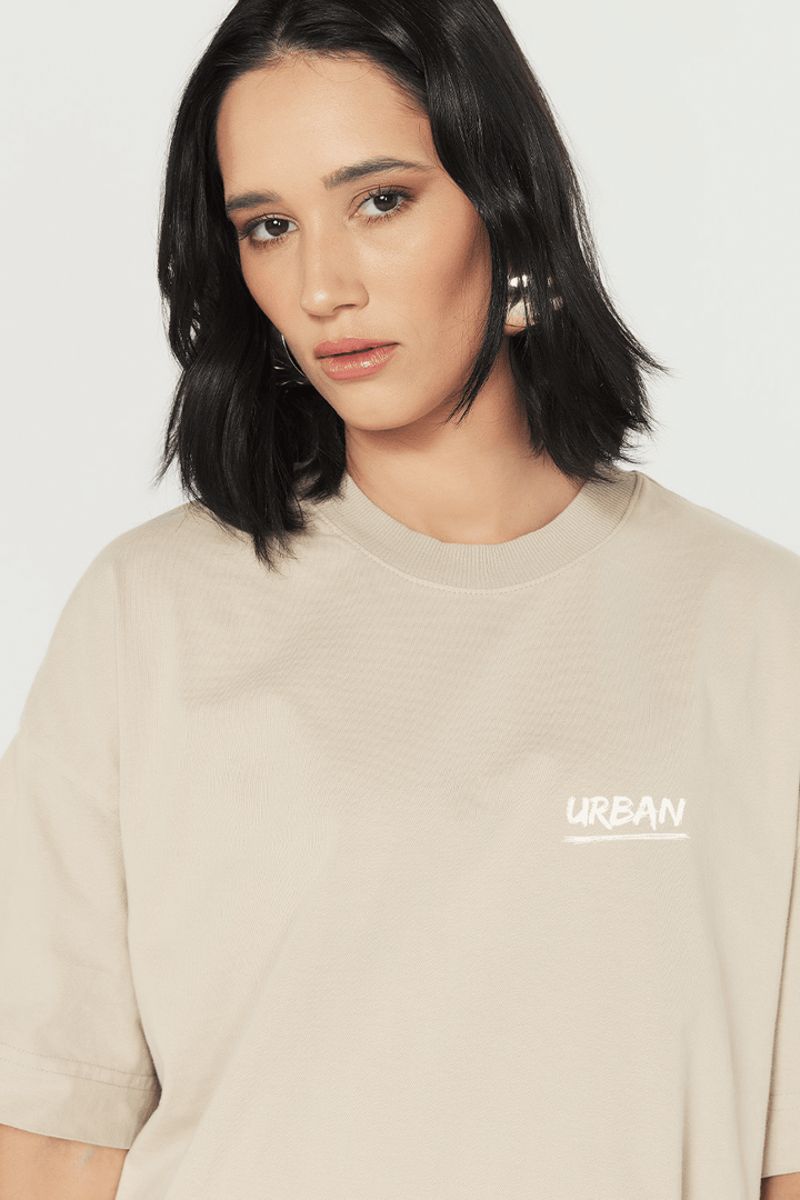Camiseta Oversized Prime Urban Minimal - Areia - Urban Scars