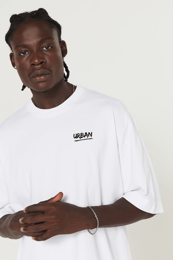 Camiseta Oversized Prime Urban Minimal - Branca - Urban Scars