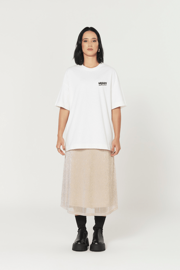 Camiseta Oversized Prime Urban Minimal - Off White - Urban Scars