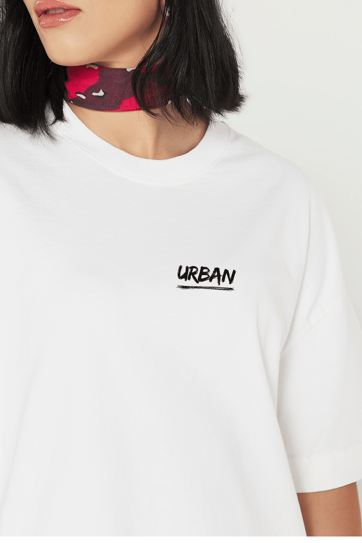 Camiseta Oversized Prime Urban Minimal - Off White - Urban Scars