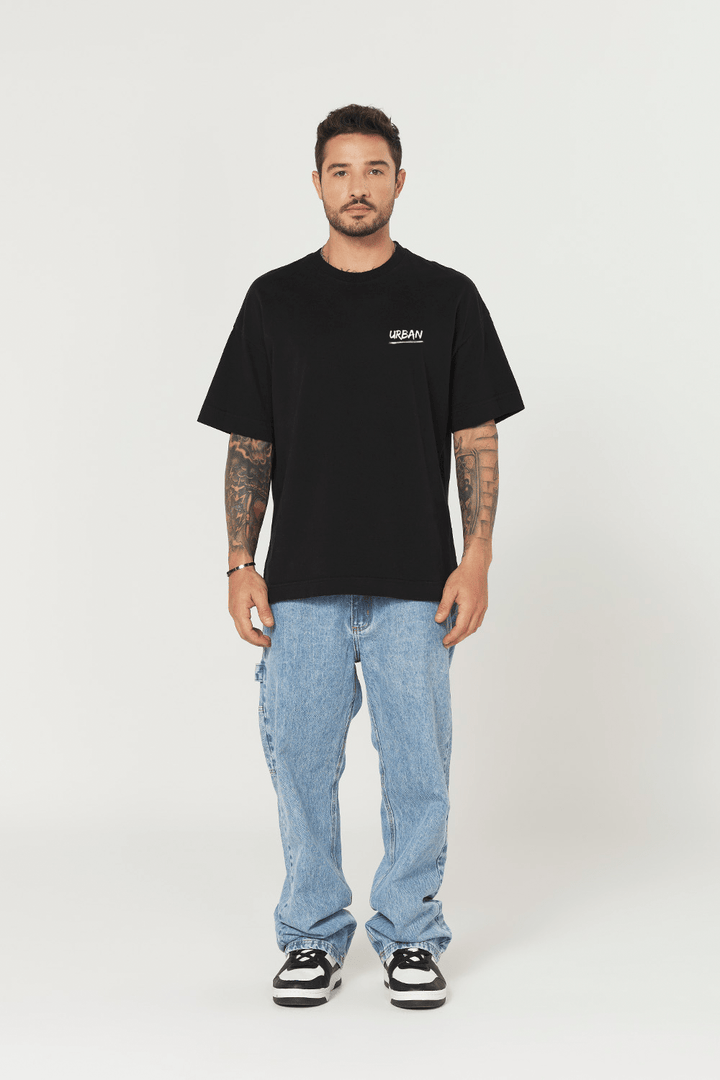 Camiseta Oversized Prime Urban Minimal - Preta - Urban Scars