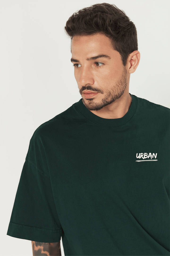 Camiseta Oversized Prime Urban Minimal - Verde Floresta - Urban Scars