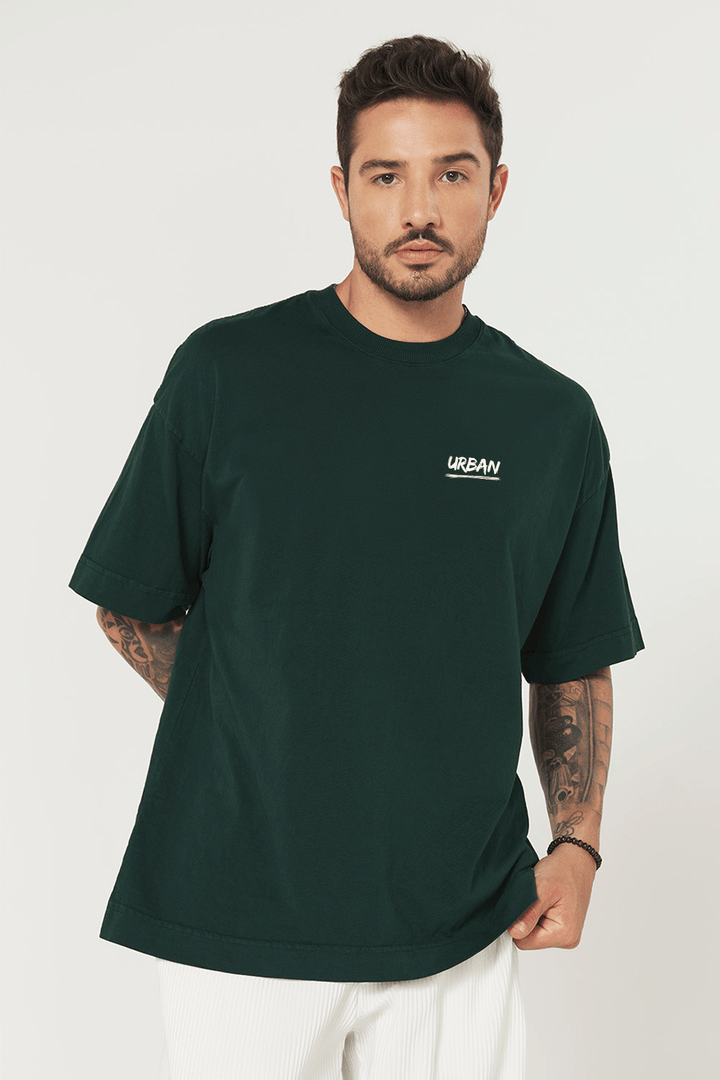 Camiseta Oversized Prime Urban Minimal - Verde Floresta - Urban Scars