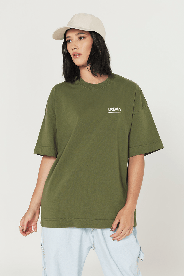 Camiseta Oversized Prime Urban Minimal - Verde Oliva - Urban Scars