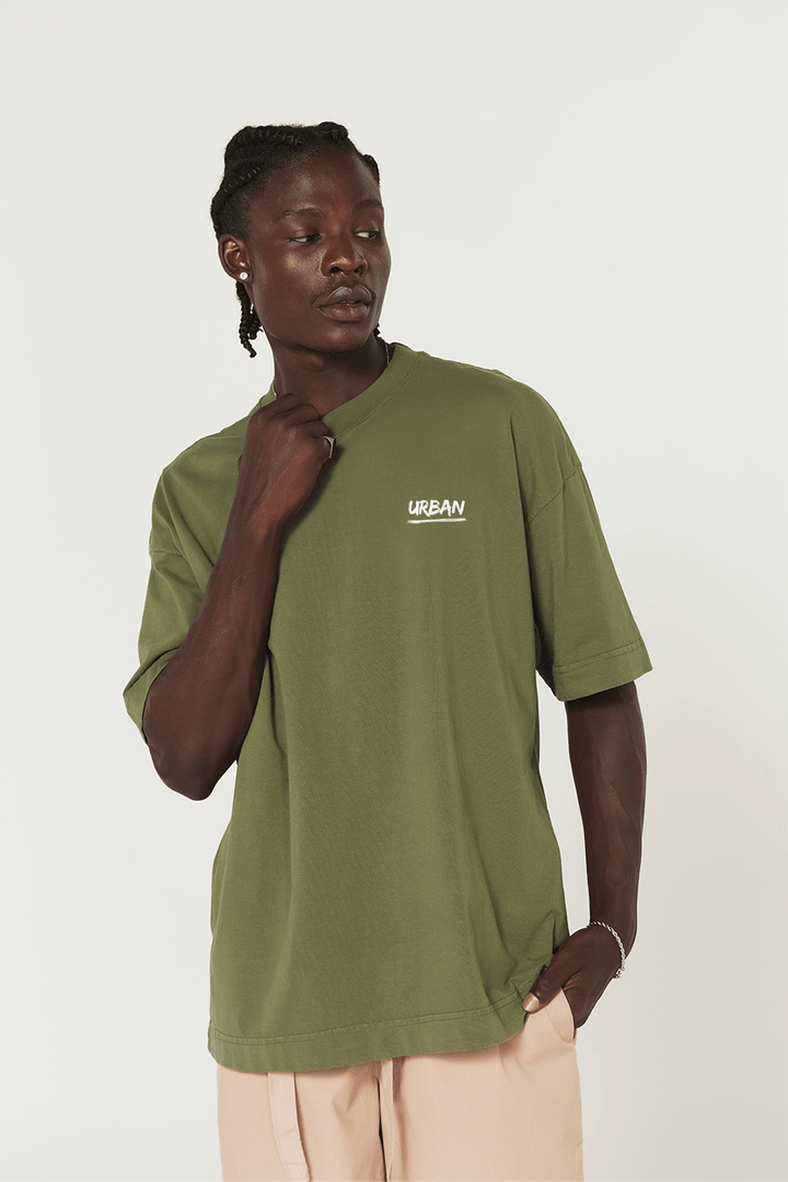 Camiseta Oversized Prime Urban Minimal - Verde Oliva - Urban Scars