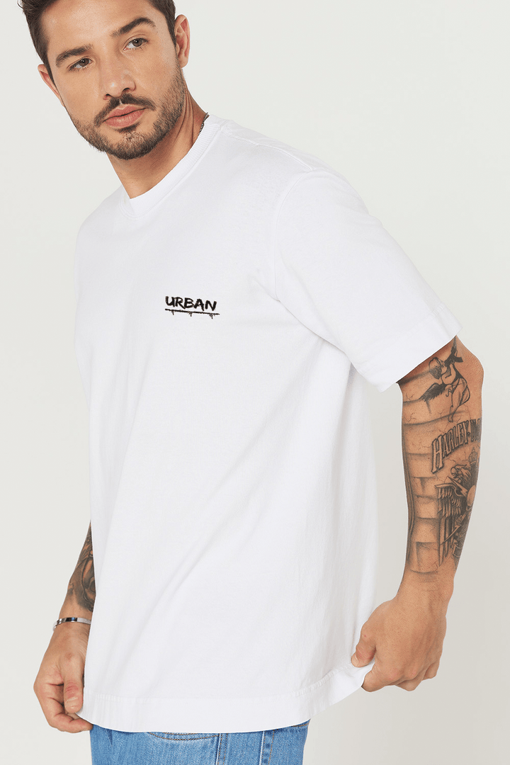 Camiseta Tubular - Crimson Beast - Branca - Urban Scars
