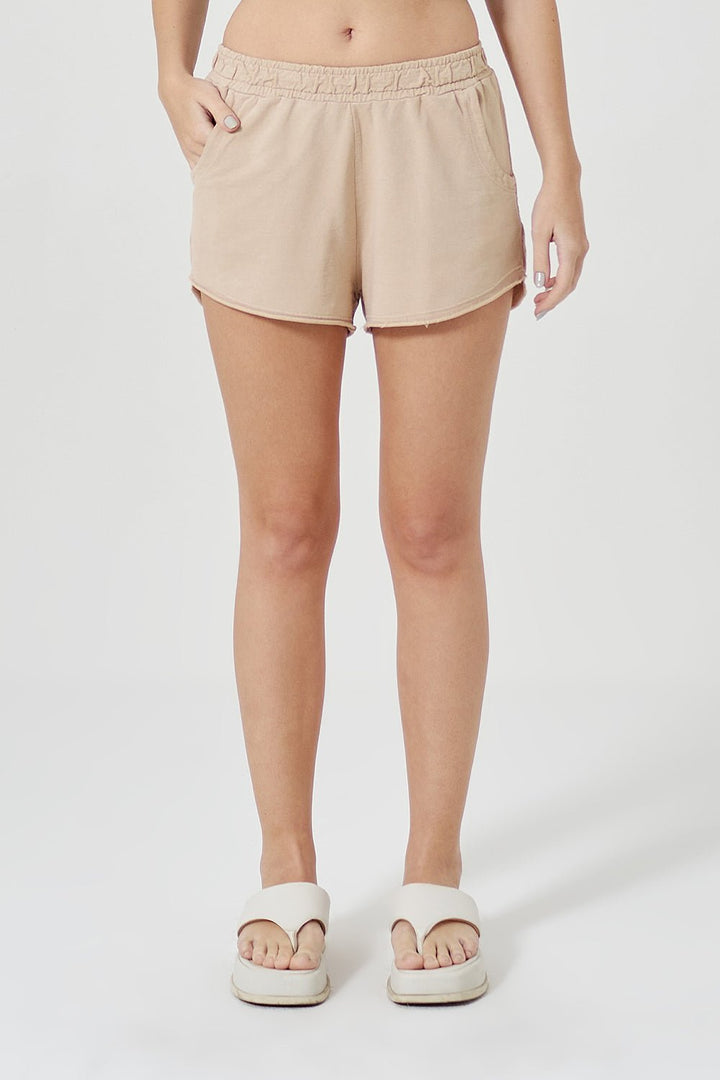 Regata Canelada Feminina Marrom Chocolate & Shorts Moletinho Feminino Bege - Urban Scars